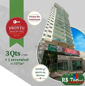 Apartamento com 3 Quartos à venda, 96m² no Praia da Costa, Vila Velha