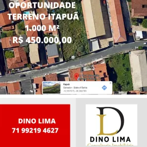 Lote/Terreno à venda, 1000m² no Itapuã, Salvador