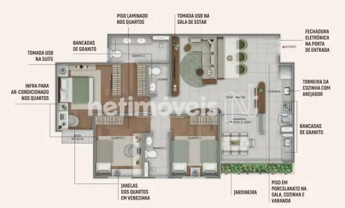 Apartamento com 2 Quartos à venda, 55m² no Dom Cabral, Belo Horizonte