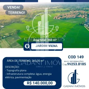 Lote/Terreno à venda, 360m² no Jardim Viena, Sinop