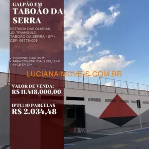 Galpão/Depósito/Armazém à venda, 2368m² no Jardim Triângulo, Taboão da Serra