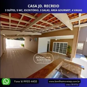 Casa com 3 Quartos à venda, 222m² no Jardim Recreio, Ribeirão Preto