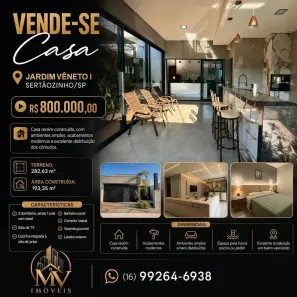 Casa com 3 Quartos à venda, 193m² no Jardim Veneto I, Sertãozinho