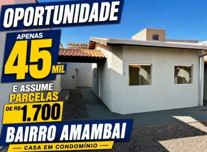 Casa de Condomínio com 2 Quartos à venda, 50m² no Amambaí, Campo Grande
