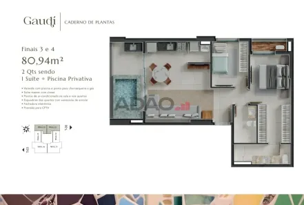 Apartamento com 2 Quartos à venda, 80m² no Setor Bueno, Goiânia