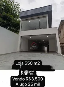 Imóvel Comercial para venda ou aluguel, 350m² no Vila Mathias, Santos