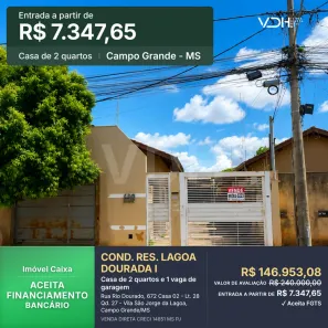 Casa com 2 Quartos à venda, 82m² no Vila São Jorge da Lagoa, Campo Grande