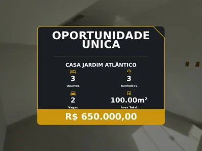 Casa com 3 Quartos à venda, 100m² no Jardim Atlântico, Serra