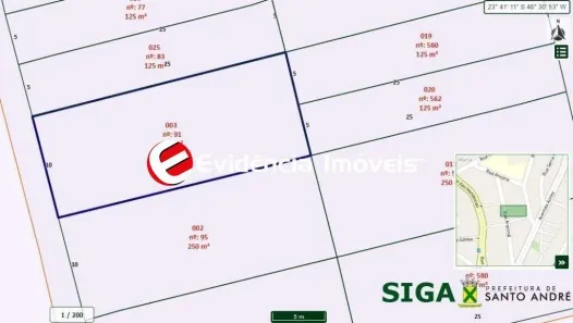 Lote/Terreno à venda, 230m² no Vila Helena, Santo André