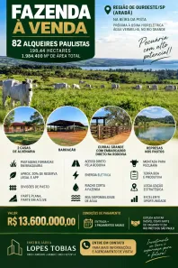 Fazenda/Sítio com 5 Quartos à venda, 1984400m² no Centro, Ouroeste
