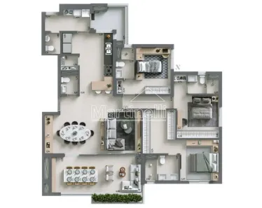 Apartamento com 3 Quartos à venda, 151m² no Bonfim Paulista, Ribeirão Preto