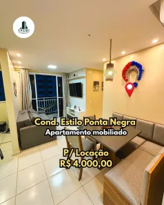 Apartamento com 2 Quartos para alugar, 52m² no Ponta Negra, Manaus
