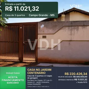 Casa com 3 Quartos à venda, 142m² no Jardim Centenário, Campo Grande