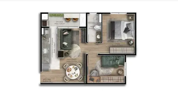 Apartamento com 2 Quartos à venda, 49m² no Interlagos, Caxias do Sul