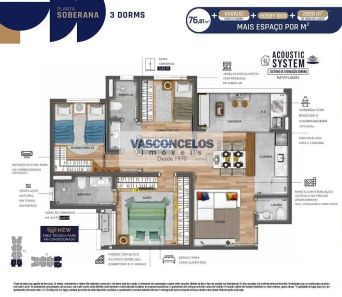Apartamento com 3 Quartos à venda, 76m² no Vila Industrial, São José dos Campos