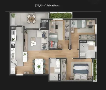 Apartamento com 3 Quartos à venda, 77m² no Seminário, Curitiba