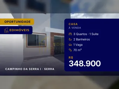 Casa com 3 Quartos à venda, 70m² no Campinho da Serra I, Serra
