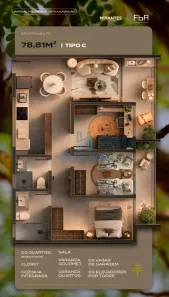 Apartamento com 3 Quartos à venda, 79m² no Ponta Negra, Natal
