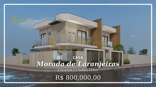 Casa com 3 Quartos à venda, 111m² no Morada de Laranjeiras, Serra