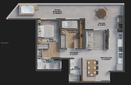 Apartamento com 2 Quartos à venda, 91m² no Roçado, São José