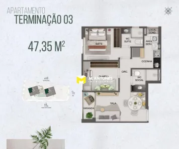 Apartamento com 2 Quartos à venda, 44m² no Boa Viagem, Recife