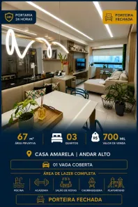 Apartamento com 3 Quartos à venda, 67m² no Casa Amarela, Recife