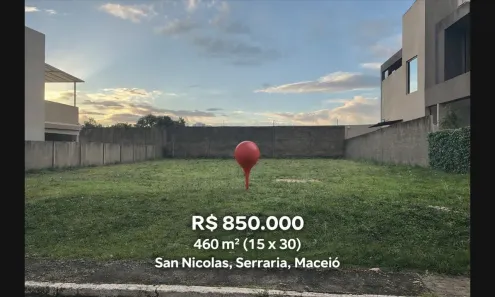 Lote/Terreno à venda, 800m² no Serraria, Maceió