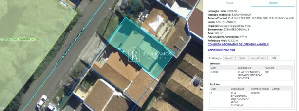 Lote/Terreno à venda, 200m² no Santa Cândida, Curitiba