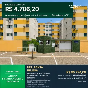 Apartamento com 3 Quartos à venda, 64m² no Cidade dos Funcionários, Fortaleza