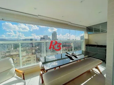 Apartamento com 3 Quartos para alugar, 101m² no Gonzaga, Santos