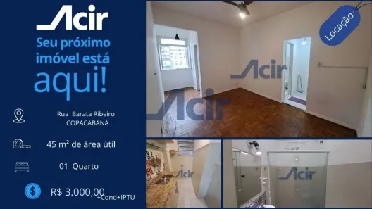 Apartamento com 1 Quarto para alugar, 44m² no Copacabana, Rio de Janeiro