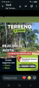 Lote/Terreno à venda, 1000m² no , Iranduba