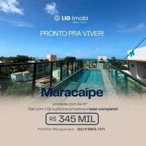 Flat com 1 Quarto à venda, 34m² no Porto de Galinhas, Ipojuca