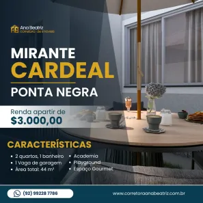 Apartamento com 2 Quartos à venda, 44m² no Ponta Negra, Manaus