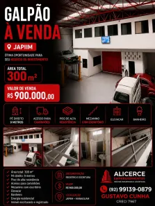 Galpão/Depósito/Armazém à venda, 300m² no Distrito Industrial I, Manaus