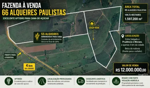 Fazenda/Sítio com 3 Quartos à venda, 1597200m² no Centro, General Salgado