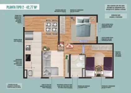 Apartamento com 2 Quartos à venda, 43m² no Jardim das Paineiras I, São José dos Campos