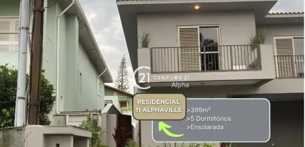 Casa de Condomínio com 5 Quartos para alugar, 399m² no Alphaville, Santana de Parnaíba