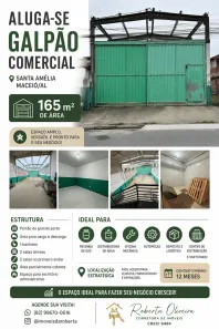 Galpão/Depósito/Armazém para alugar, 165m² no Santa Amélia, Maceió