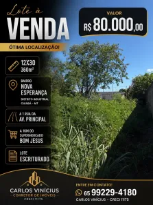 Lote/Terreno à venda, 360m² no Jardim Industriário, Cuiabá