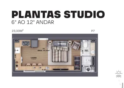 Apartamento com 1 Quarto à venda, 23m² no Centro, Itajaí