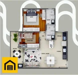 Apartamento com 2 Quartos à venda, 69m² no Parque das Nações, Santo André