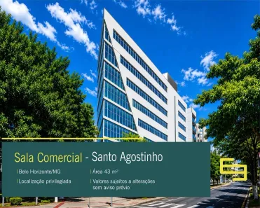 Sala Comercial para alugar, 44m² no Santo Agostinho, Belo Horizonte