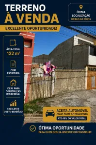 Lote/Terreno à venda, 122m² no Sítio dos Vianas, Santo André