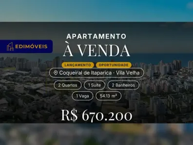 Apartamento com 2 Quartos à venda, 54m² no Coqueiral de Itaparica, Vila Velha