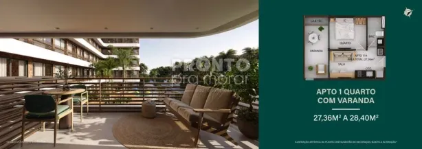 Flat com 1 Quarto à venda, 23m² no Tamandaré, Tamandaré