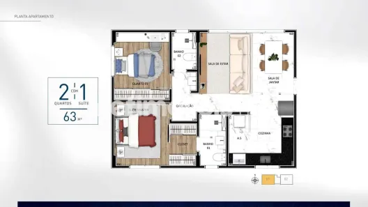 Apartamento com 2 Quartos à venda, 63m² no São Lucas, Belo Horizonte