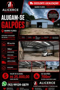 Galpão/Depósito/Armazém para alugar, 700m² no Flores, Manaus