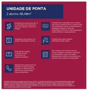 Apartamento com 2 Quartos à venda, 46m² no Jardim Contorno, Bauru
