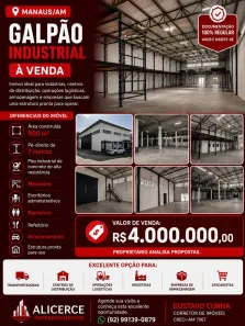 Galpão/Depósito/Armazém à venda, 900m² no Raiz, Manaus